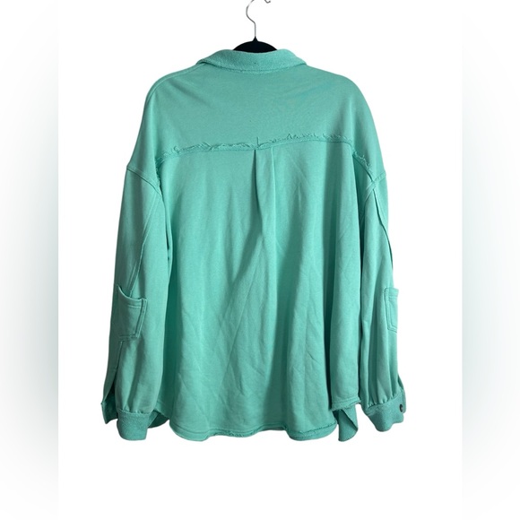 VICI l Charliegh Cotton Blend Shacket Mint Green Medium - Picture 3 of 10